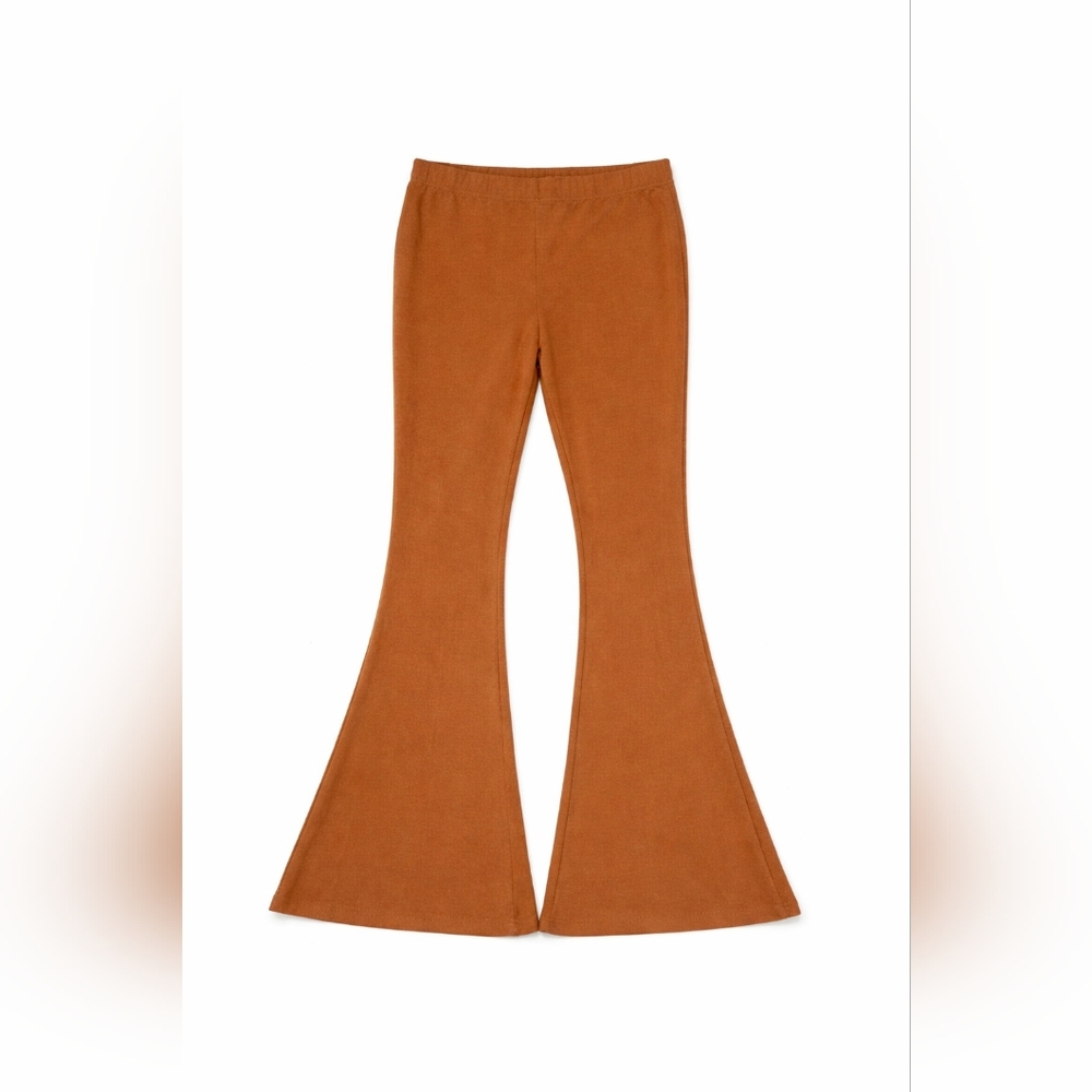 Indigo Moon Suede-Like Brown Pants Wide Leg Bottoms